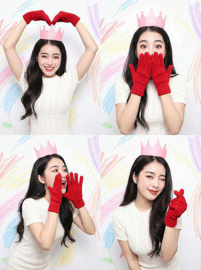 combo 4 ảnh cô gái đáng yêu